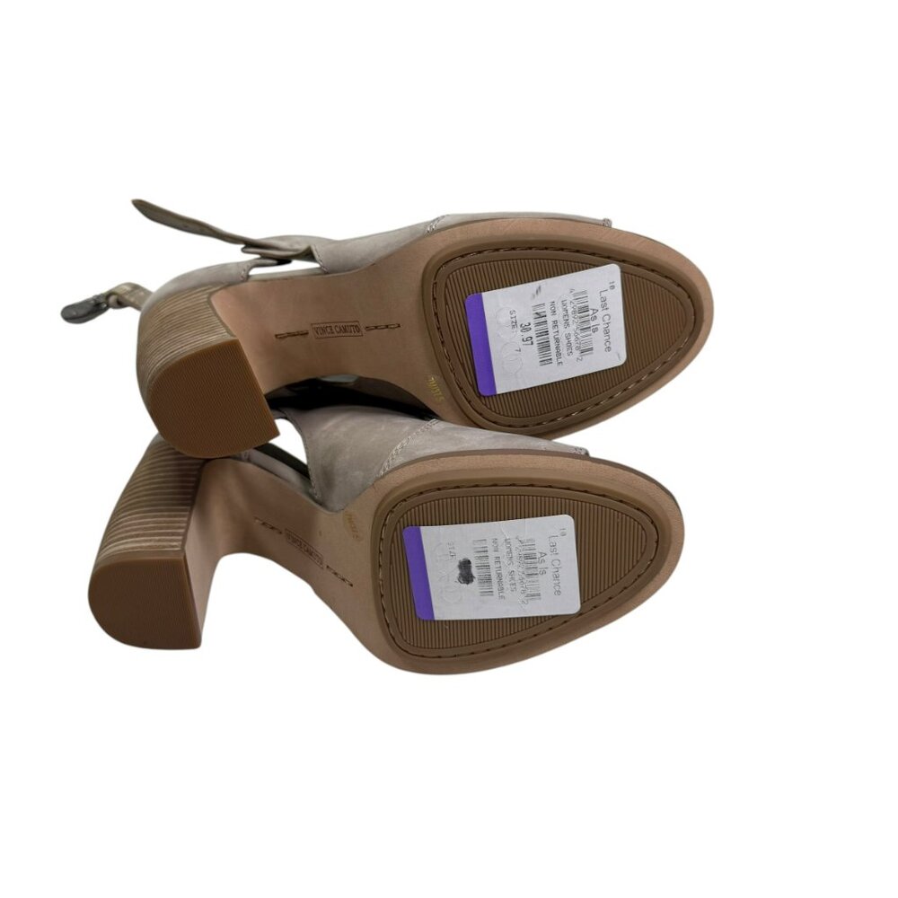 Vince Camuto Gray Peep Toe Block Heel Sandals – Size 7M (NWT) - Picture 5 of 7